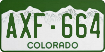 CO license plate AXF664