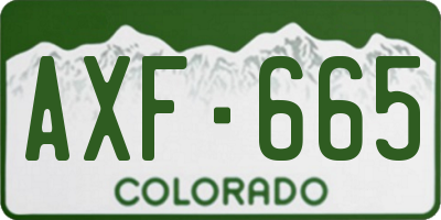 CO license plate AXF665