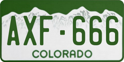 CO license plate AXF666