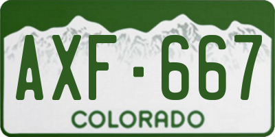 CO license plate AXF667