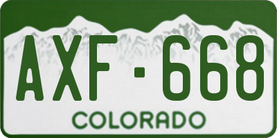 CO license plate AXF668