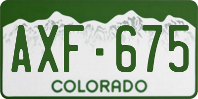 CO license plate AXF675