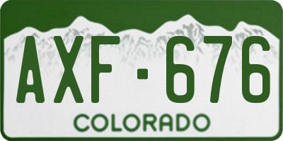 CO license plate AXF676