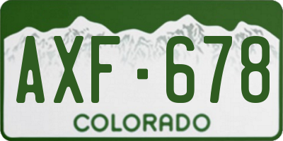 CO license plate AXF678