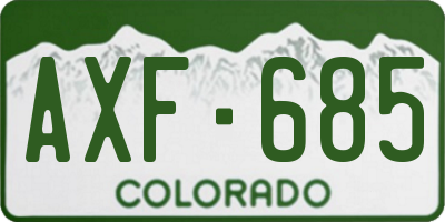 CO license plate AXF685