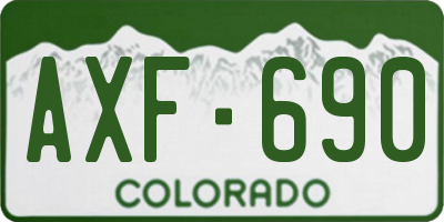 CO license plate AXF690