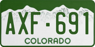 CO license plate AXF691