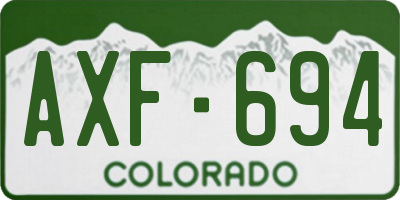 CO license plate AXF694