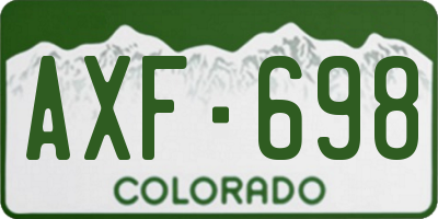 CO license plate AXF698