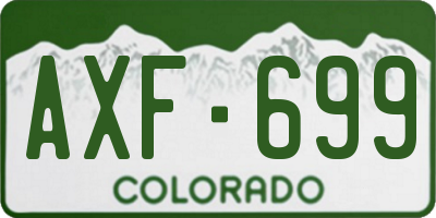 CO license plate AXF699