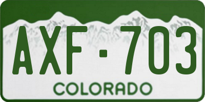 CO license plate AXF703