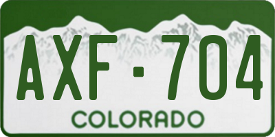 CO license plate AXF704