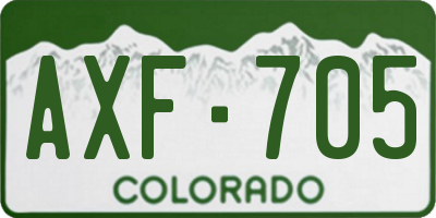 CO license plate AXF705