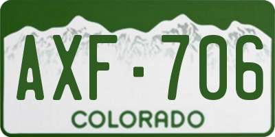 CO license plate AXF706