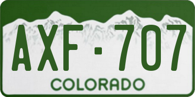 CO license plate AXF707