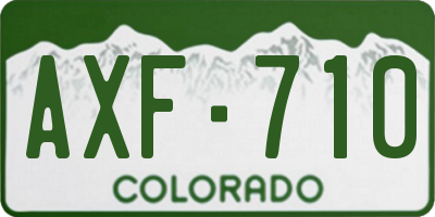 CO license plate AXF710