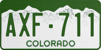 CO license plate AXF711