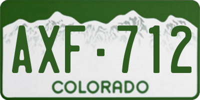 CO license plate AXF712