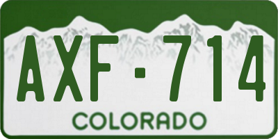 CO license plate AXF714