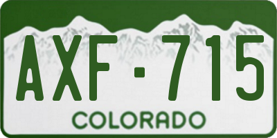 CO license plate AXF715