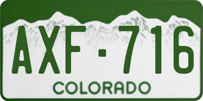 CO license plate AXF716
