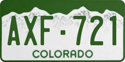 CO license plate AXF721