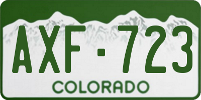 CO license plate AXF723