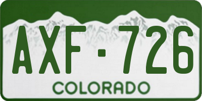 CO license plate AXF726