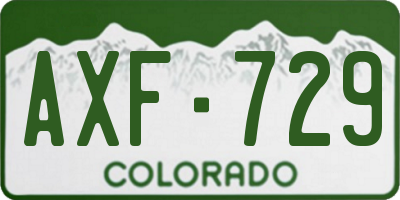 CO license plate AXF729