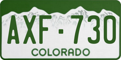 CO license plate AXF730