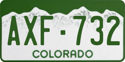 CO license plate AXF732