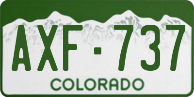 CO license plate AXF737
