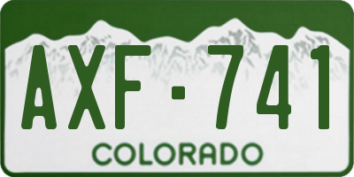 CO license plate AXF741