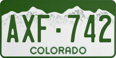 CO license plate AXF742