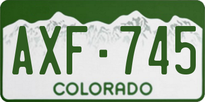 CO license plate AXF745