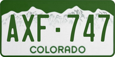 CO license plate AXF747