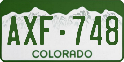 CO license plate AXF748