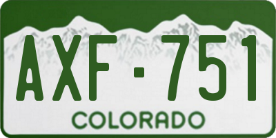 CO license plate AXF751