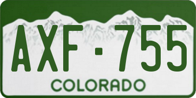 CO license plate AXF755