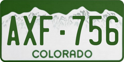 CO license plate AXF756