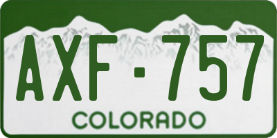CO license plate AXF757