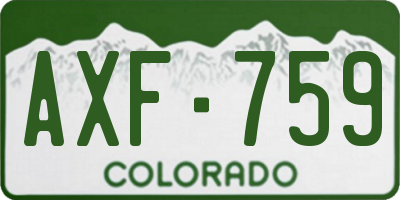 CO license plate AXF759