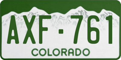 CO license plate AXF761