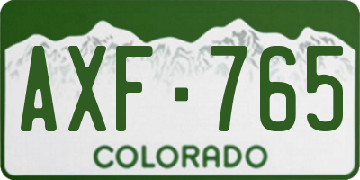 CO license plate AXF765