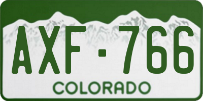 CO license plate AXF766