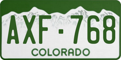 CO license plate AXF768