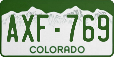 CO license plate AXF769