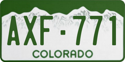 CO license plate AXF771