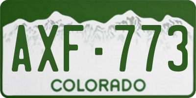 CO license plate AXF773
