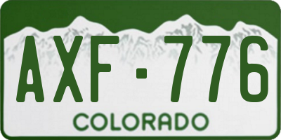 CO license plate AXF776